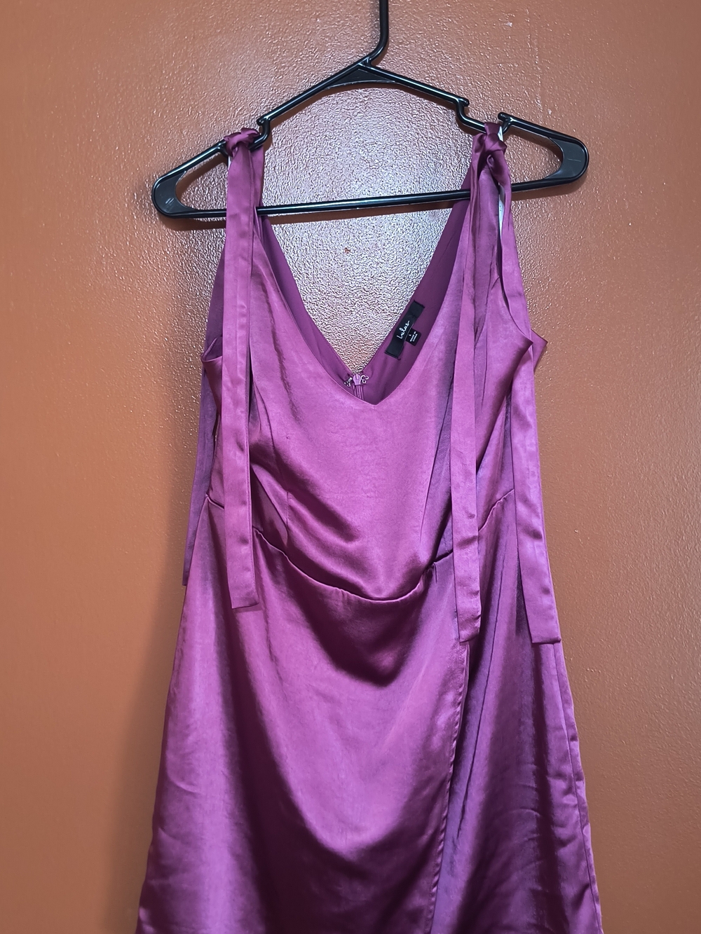 Lulu's Satin Style Tie-Strap Mini Dress - Magenta